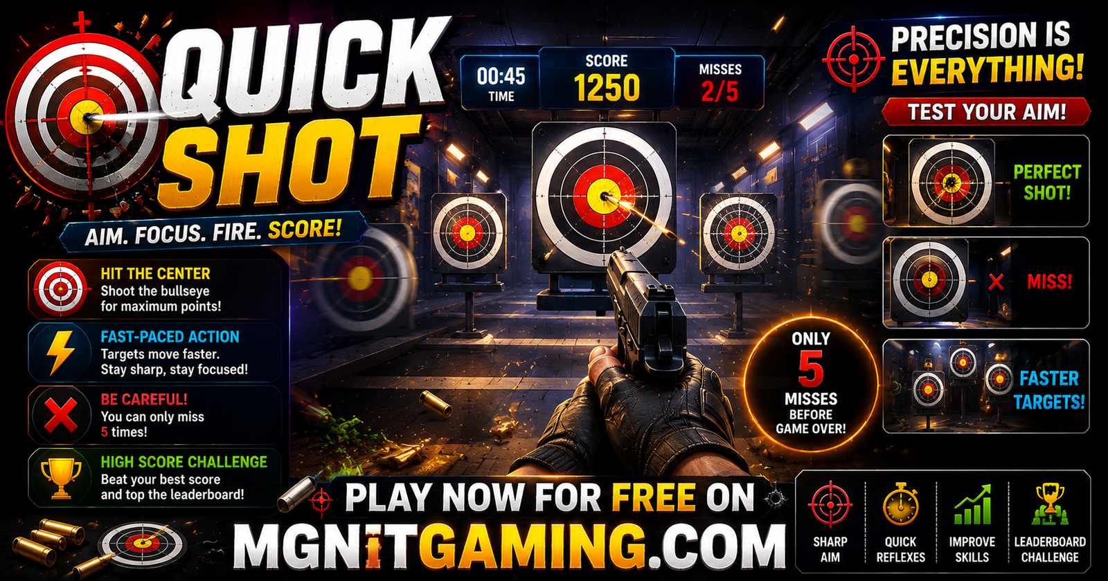 Play Quick Shot Online Free | Test Your Aim and Reflexes in This Fast-Paced Shooting Game | MGNiT Gaming